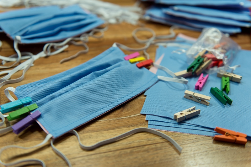 Sewing face masks for the local hospital