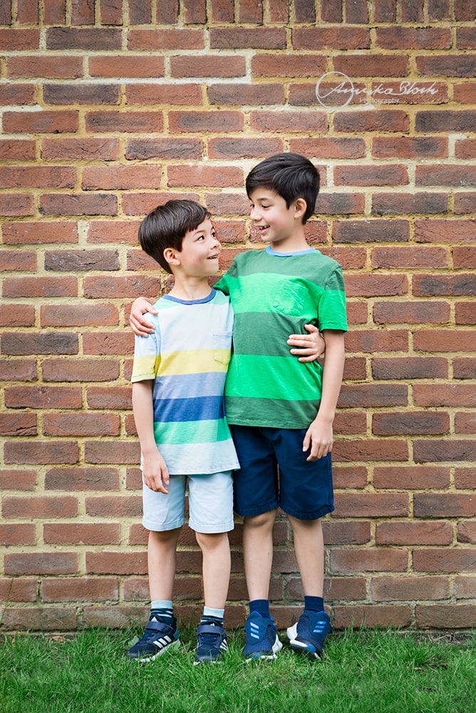 child photography in Holland Park, London, two boys