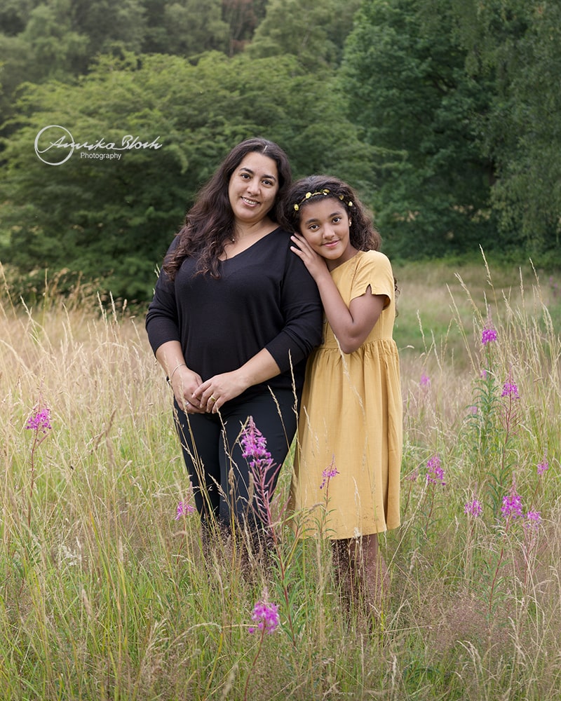 fine art photography session, mother and daughter in nature